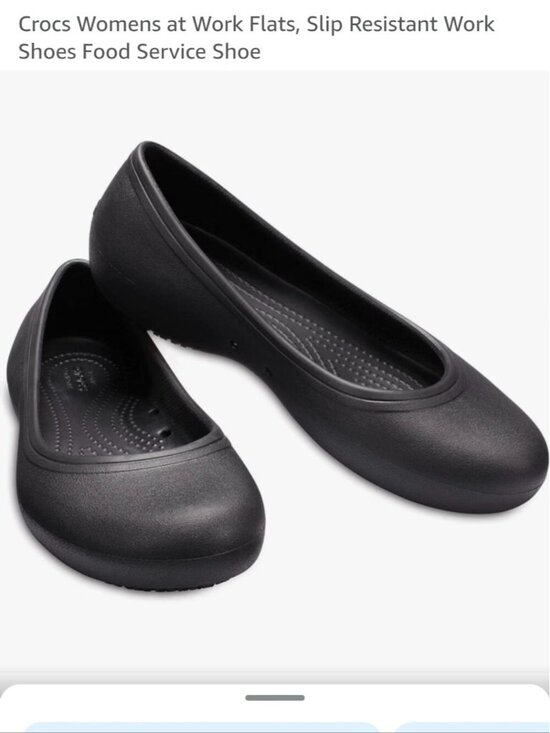CROCS Shoes - Crocs Womens at Work Flats, Everyday Flats, Slip Resistant Shoes Black Size 8